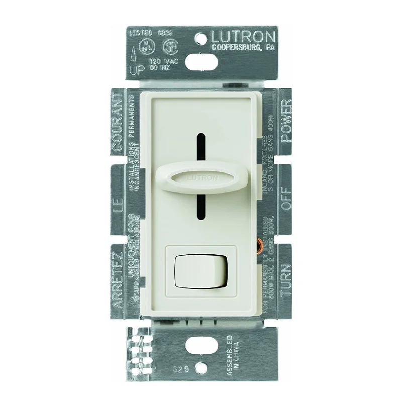 Dust - Resistant Industrial Lighting for Dirty WorkspacesSkylark ELV+ Slide Dimmer Switch, 300 Watts, Single Pole, Light Almond Dust - Resistant Industrial Lighting for Dirty WorkspacesSkylark ELV+ Slide Dimmer Switch, 300 Watts, Single Pole, Light Almond
