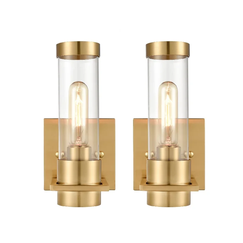 Industrial Task Lighting for Precision WorkstationsModern Brass Gold with Cylindrical Glass Shade Wall Light Fixtures Set of 2 Industrial Task Lighting for Precision WorkstationsModern Brass Gold with Cylindrical Glass Shade Wall Light Fixtures Set of 2