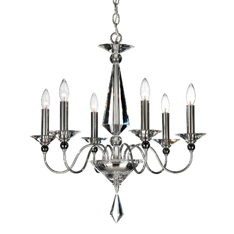 Industrial Ceiling - Mounted Lighting for Assembly PlantsJasmine 6 Light Silver Chandelier with Clear Optic Crystals Industrial Ceiling - Mounted Lighting for Assembly PlantsJasmine 6 Light Silver Chandelier with Clear Optic Crystals