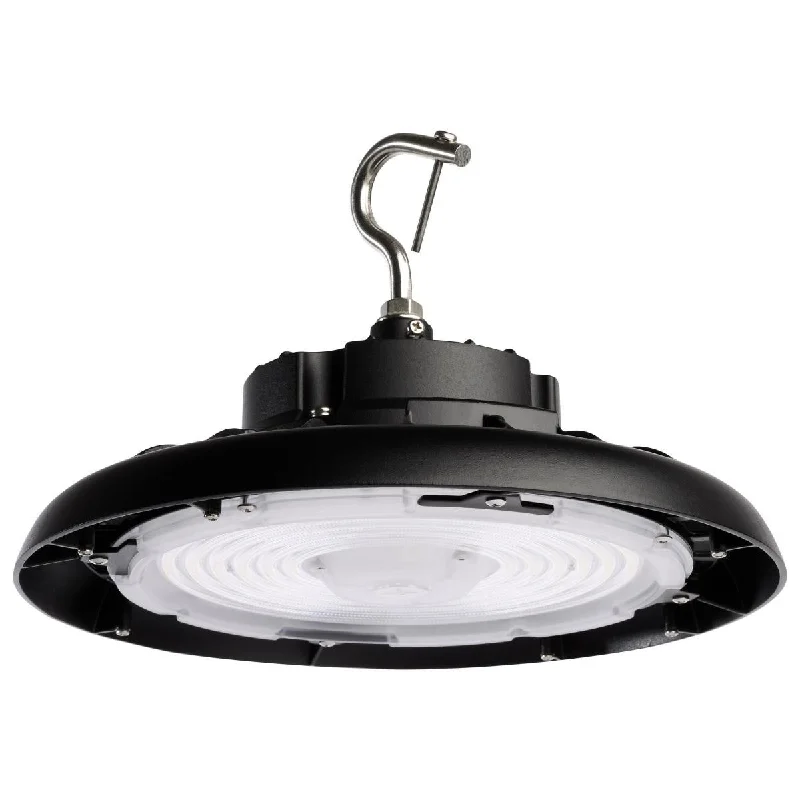 Industrial Ceiling - Mounted Lighting for Assembly PlantsUFO LED Shop Light, 150 Watts, 21600 Lumens, 5000K, Black Finish, 120/277V Industrial Ceiling - Mounted Lighting for Assembly PlantsUFO LED Shop Light, 150 Watts, 21600 Lumens, 5000K, Black Finish, 120/277V