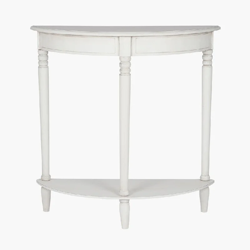 Track lighting with a long - lasting lifespanHeritage Pine Wood Half Moon Console K/D- White Finish