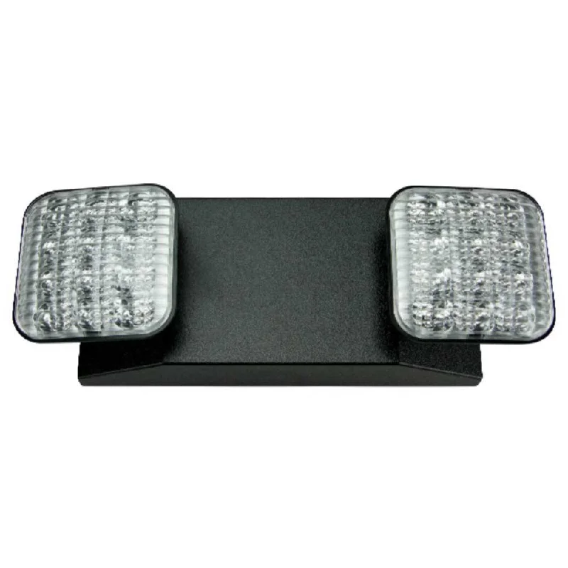 Industrial Wall - Mounted Lighting for Workshop WallsLED Emergency Light, 2 Watts, 2 Adjustable Light Heads, 120-277V, Black Industrial Wall - Mounted Lighting for Workshop WallsLED Emergency Light, 2 Watts, 2 Adjustable Light Heads, 120-277V, Black
