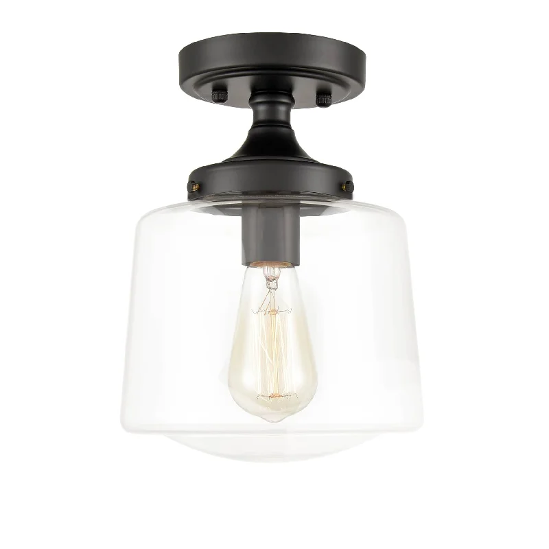 Industrial Lighting for Textile MillsIndustrial Semi Flush Mount Ceiling Light Clear Glass Shade Industrial Lighting for Textile MillsIndustrial Semi Flush Mount Ceiling Light Clear Glass Shade