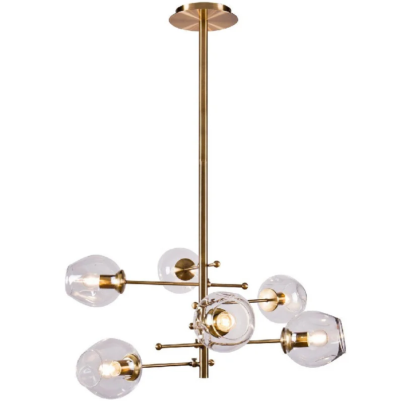 Wireless track lighting for easy installationOrion Clear 6 Bubble Hanging Light -  Brass Finish