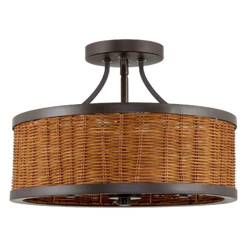 Industrial Lighting for Electronics ManufacturingKira Home Zora 15" 3-Light Modern Semi Flush Mount Ceiling Light + Rattan Wicker Drum Shade, Oil Rubbed Bronze Finish Industrial Lighting for Electronics ManufacturingKira Home Zora 15" 3-Light Modern Semi Flush Mount Ceiling Light + Rattan Wicker Drum Shade, Oil Rubbed Bronze Finish