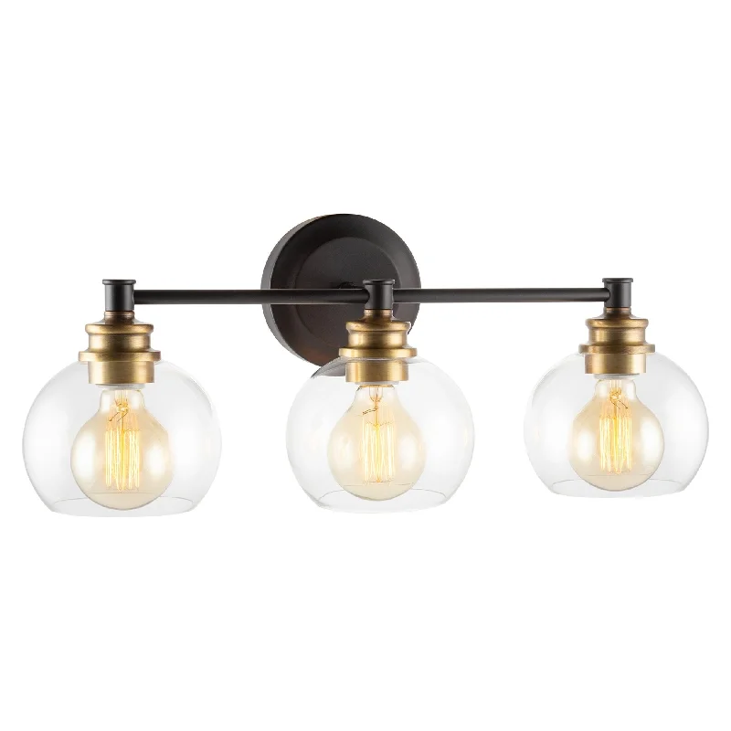 Waterproof Industrial Lighting for Wet AreasKira Home Odette 22" Modern 3-Light Vanity/Bathroom Light + Clear Glass Globe Shades, Warm Brass Accents + Oil Rubbed Bronze Finish Waterproof Industrial Lighting for Wet AreasKira Home Odette 22" Modern 3-Light Vanity/Bathroom Light + Clear Glass Globe Shades, Warm Brass Accents + Oil Rubbed Bronze Finish