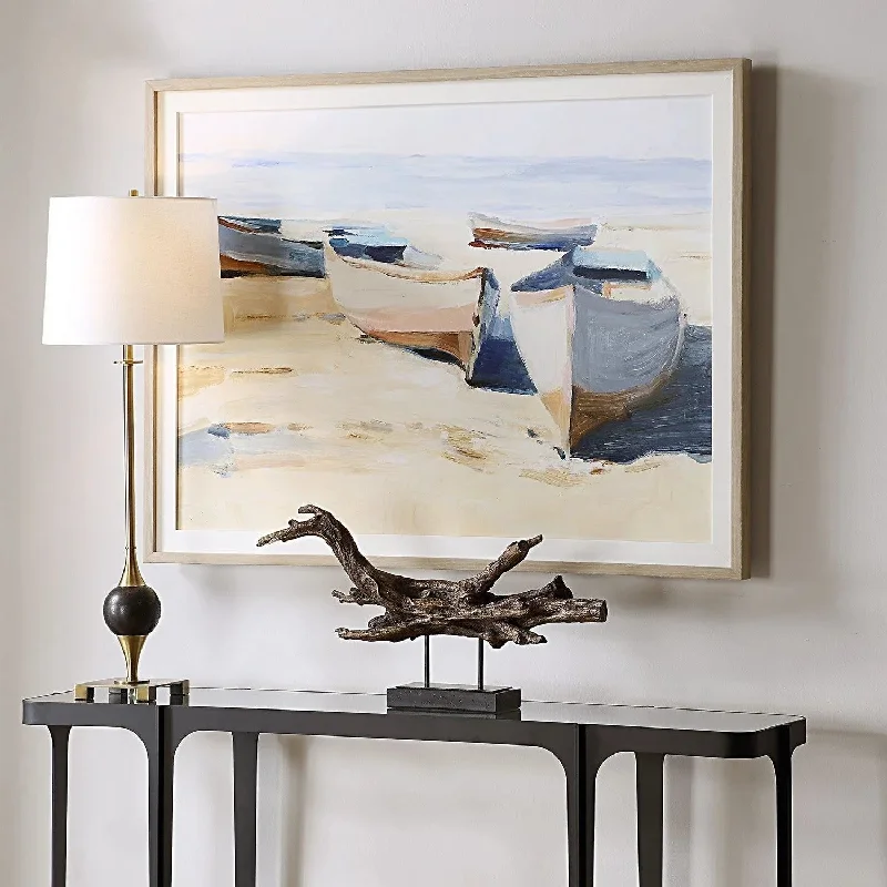 Rustic track lighting for farmhouse decorBeached Boats Framed Print