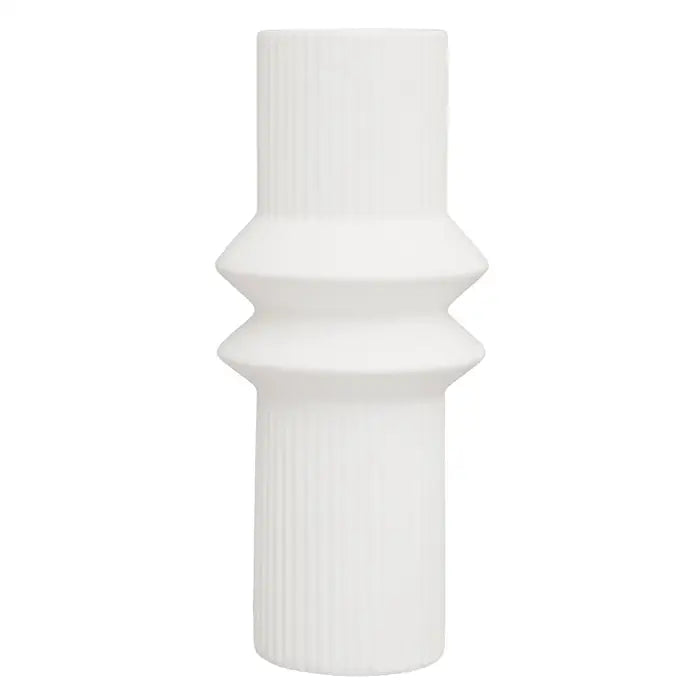 White track lighting for a clean lookFabia White Dolomite Vase
