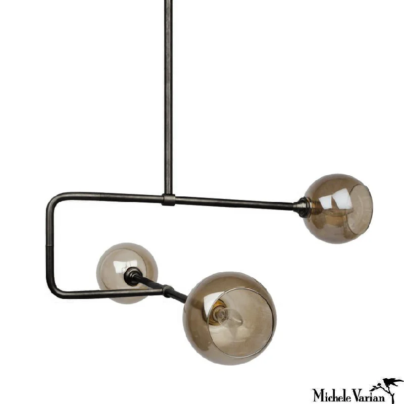 Adjustable Industrial Lighting for Flexible IlluminationBlack Glass Globe Triple Circuit Pendant Light Adjustable Industrial Lighting for Flexible IlluminationBlack Glass Globe Triple Circuit Pendant Light