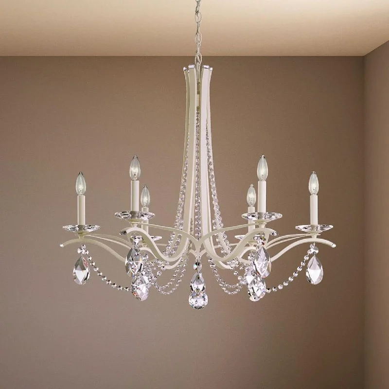 Industrial Wall - Mounted Lighting for Workshop WallsVesca 6 Light Heirloom Bronze Chandelier with Clear Heritage Crystals