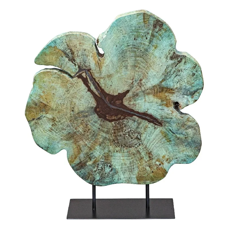Low - voltage track lighting for safetyBahati Wood Sculpture