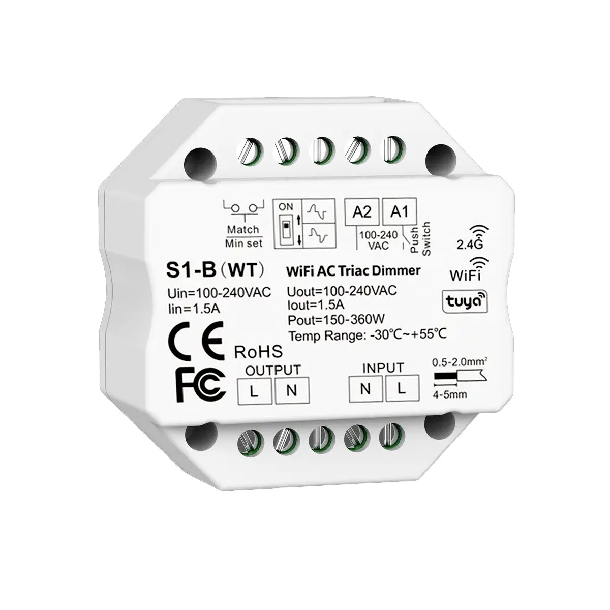 Wireless track lighting for easy installationWiFi LED Push dimmer 200W Triac 2.4G