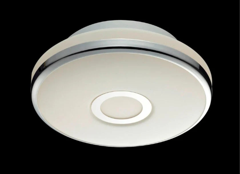 Track lighting for high - ceiling spacesIrvine Ip44 White Flush Fitting With Opal Glass