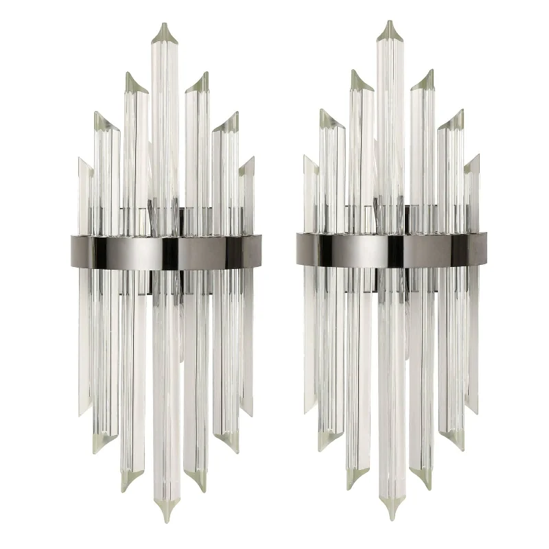 Industrial Lighting for Woodworking FactoriesModern Glass Rod Wall Sconces Titanium Black Finish Set of 2 Industrial Lighting for Woodworking FactoriesModern Glass Rod Wall Sconces Titanium Black Finish Set of 2