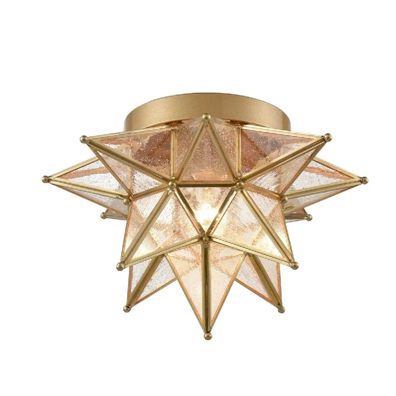 Explosion - Proof Industrial Lighting for Hazardous LocationsSeeded Glass Brass Moravian Star Ceiling Light Flush Mount Explosion - Proof Industrial Lighting for Hazardous LocationsSeeded Glass Brass Moravian Star Ceiling Light Flush Mount