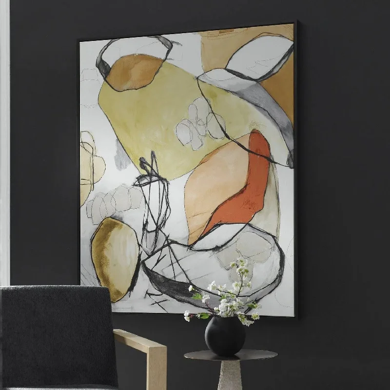 Rustic track lighting for farmhouse decorCharcoal Improvision Wall Art