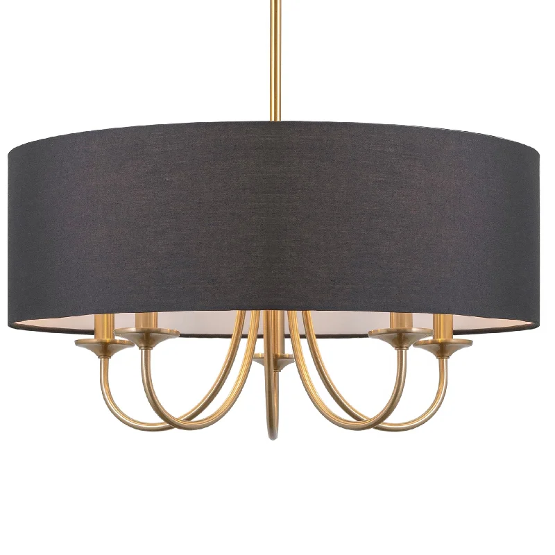 Industrial Exit Sign Lighting for Quick EvacuationKira Home Quinn 22" Traditional 5-Light Chandelier / Adjustable Chain Link Hanging Light + Black Linen Drum Shade, Cool Brass Finish Industrial Exit Sign Lighting for Quick EvacuationKira Home Quinn 22" Traditional 5-Light Chandelier / Adjustable Chain Link Hanging Light + Black Linen Drum Shade, Cool Brass Finish