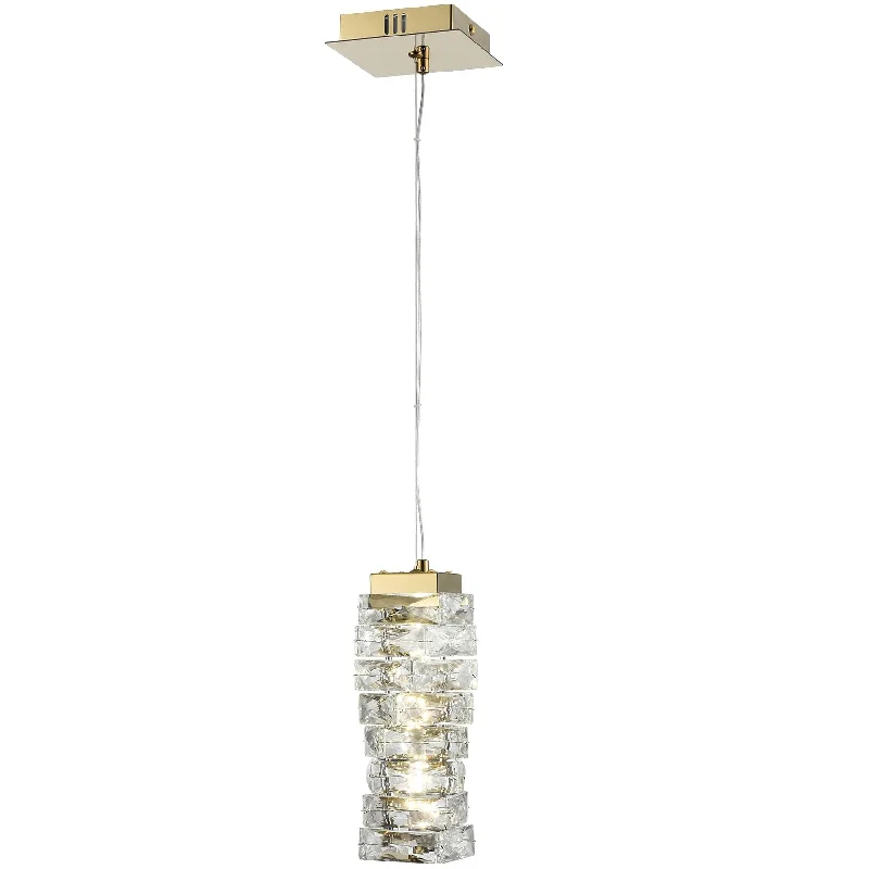 Adjustable Industrial Lighting for Flexible IlluminationModern Mini Crystal Pendant Light Gold LED 8-Watt, 4000K
