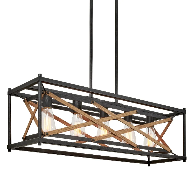 Industrial Lighting for Printing Press FacilitiesKira Home Lexington 32" 5-Light Farmhouse Rectangular Kitchen Island Light, Lattice Wood Frame, 2 Wood Styles (White Ash/Warm Oak), Textured Black Industrial Lighting for Printing Press FacilitiesKira Home Lexington 32" 5-Light Farmhouse Rectangular Kitchen Island Light, Lattice Wood Frame, 2 Wood Styles (White Ash/Warm Oak), Textured Black