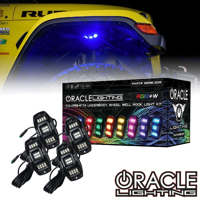 Track lighting with a minimalist track designORACLE Lighting ColorSHIFT RGB+W Underbody Wheel Well Rock Light Kit