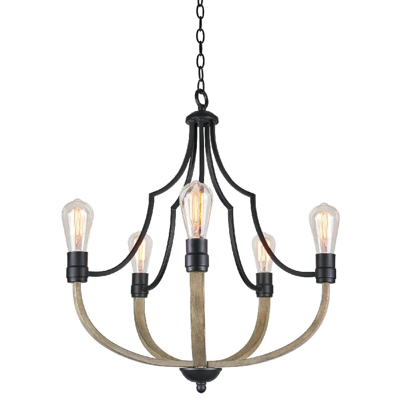 Explosion - Proof Industrial Lighting for Hazardous LocationsKira Home Sherwood 23" 5-Light Modern Farmhouse Chandelier, Smoked Birch Wood Style + Black Finish Explosion - Proof Industrial Lighting for Hazardous LocationsKira Home Sherwood 23" 5-Light Modern Farmhouse Chandelier, Smoked Birch Wood Style + Black Finish