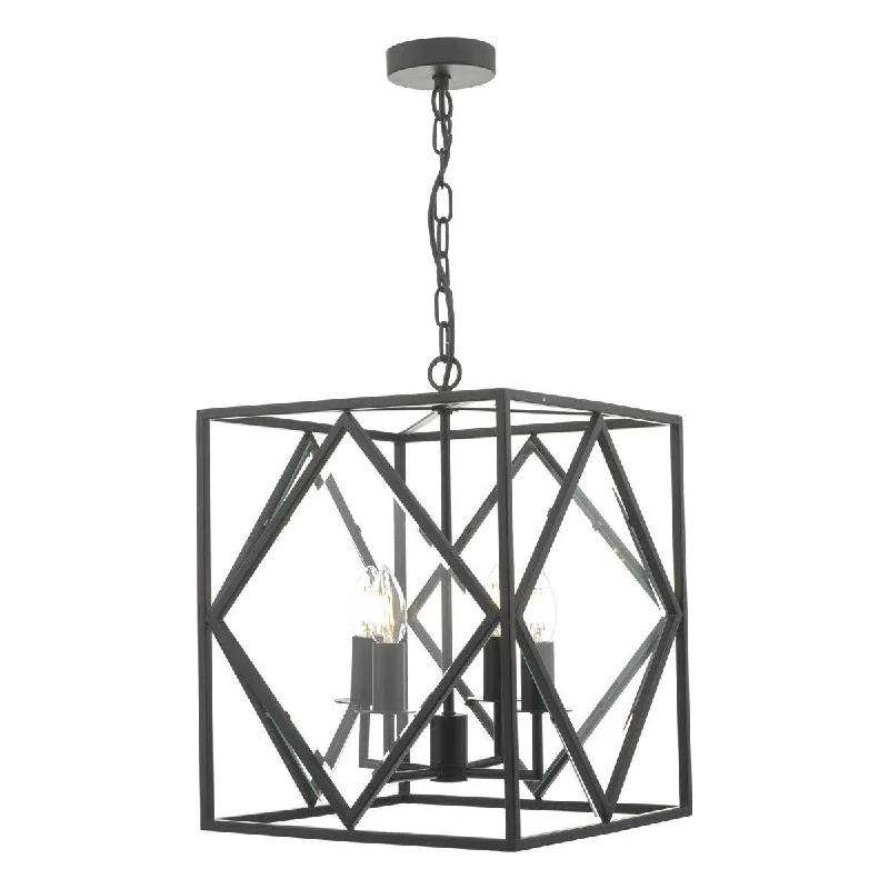 Track lighting for illuminating dining tablesJepsen 4 Light Lantern Black & Bevelled Edge Glass