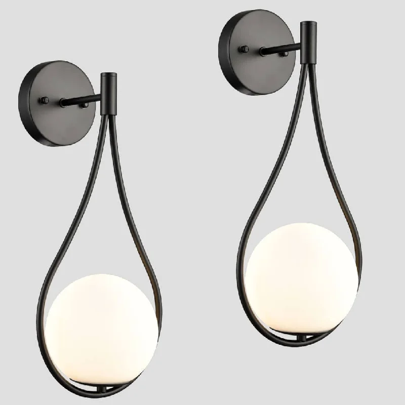 Waterproof Industrial Lighting for Wet AreasModern Wall Sconce Milk Globe Light Black Waterproof Industrial Lighting for Wet AreasModern Wall Sconce Milk Globe Light Black