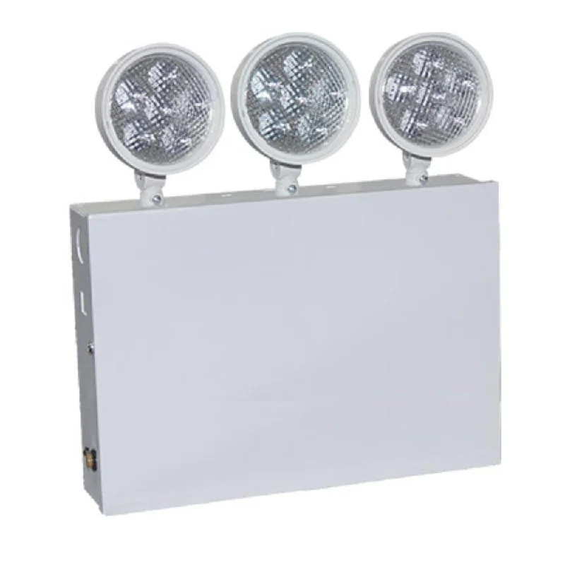 Industrial Lighting with High CRI (Color Rendering Index) for True Color PerceptionLED Emergency Light, 3 Watts, 3-Lamp Heads, 120-277V, Steel Housing, White Industrial Lighting with High CRI (Color Rendering Index) for True Color PerceptionLED Emergency Light, 3 Watts, 3-Lamp Heads, 120-277V, Steel Housing, White