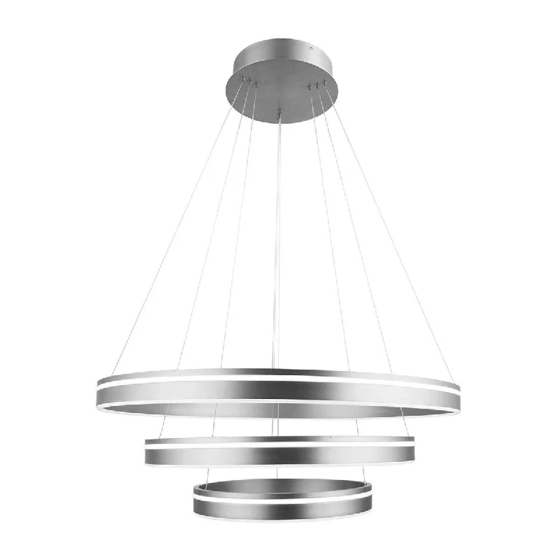Industrial Emergency Lighting for Safety in FactoriesVoyager 32 in. 3 Lights LED Pendant Light Nickel Finish Industrial Emergency Lighting for Safety in FactoriesVoyager 32 in. 3 Lights LED Pendant Light Nickel Finish