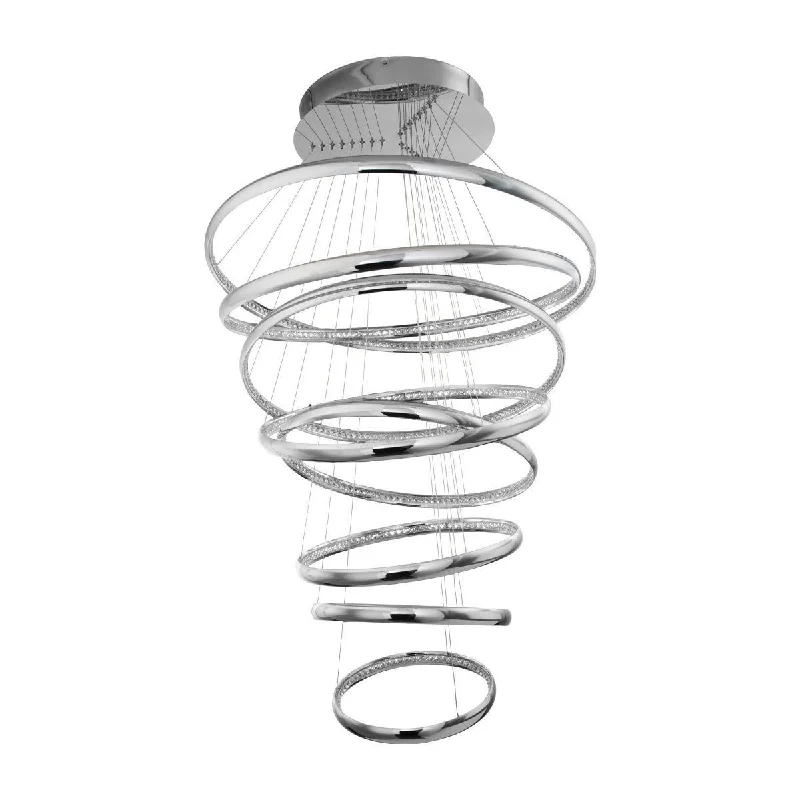 Industrial Ceiling - Mounted Lighting for Assembly PlantsTumbling 33 in. LED Pendant Light Chrome Finish