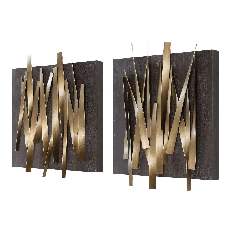 Track lighting with adjustable armsCrosshatch Wall Decor Set/2