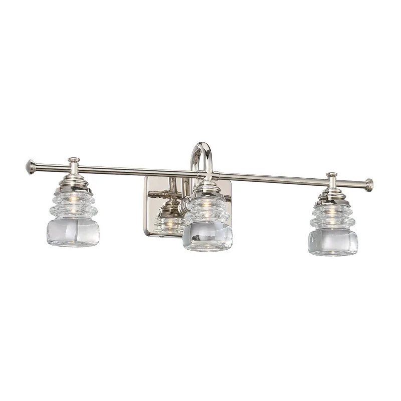 Waterproof Industrial Lighting for Wet AreasRondelle 24 in. LED Vanity Light 805 Lumens 3000K Nickel Finish Waterproof Industrial Lighting for Wet AreasRondelle 24 in. LED Vanity Light 805 Lumens 3000K Nickel Finish