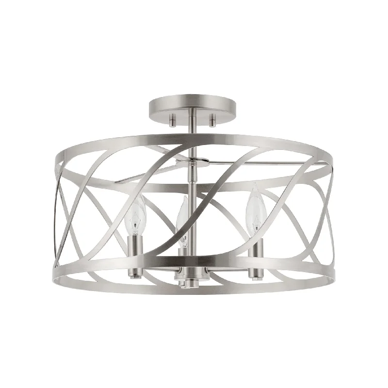 Low - Bay Industrial Lighting Fixtures for Small FactoriesKira Home Isabelle 16" 3-Light Modern Semi-Flush Mount Ceiling Light, Metal Drum Shade, Brushed Nickel Finish Low - Bay Industrial Lighting Fixtures for Small FactoriesKira Home Isabelle 16" 3-Light Modern Semi-Flush Mount Ceiling Light, Metal Drum Shade, Brushed Nickel Finish
