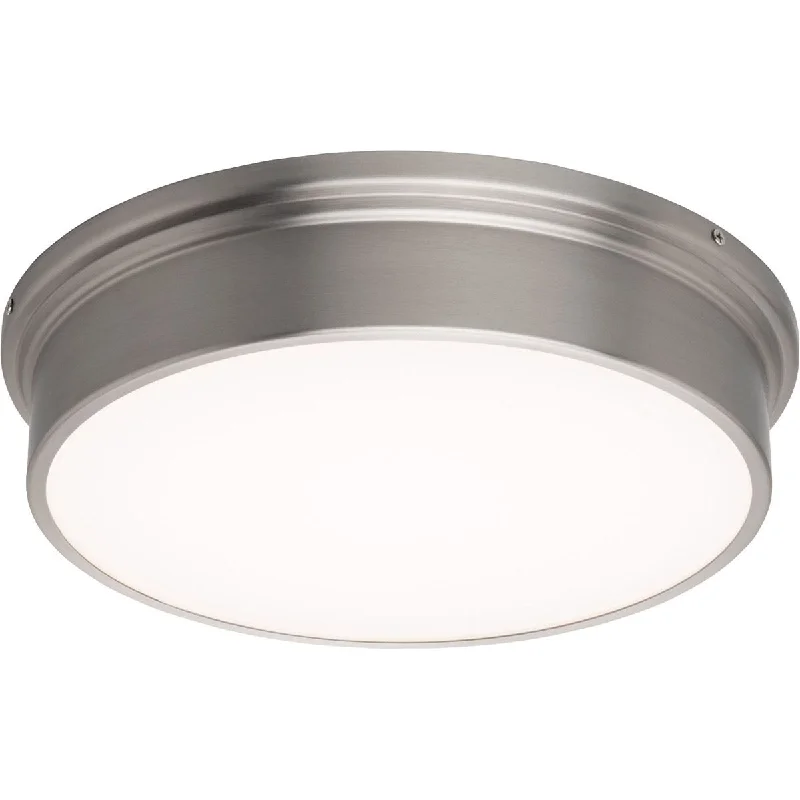 Industrial Area Lighting for Large Open SpacesYork 8 in. LED Flush Mount Light Nickel Finish Industrial Area Lighting for Large Open SpacesYork 8 in. LED Flush Mount Light Nickel Finish