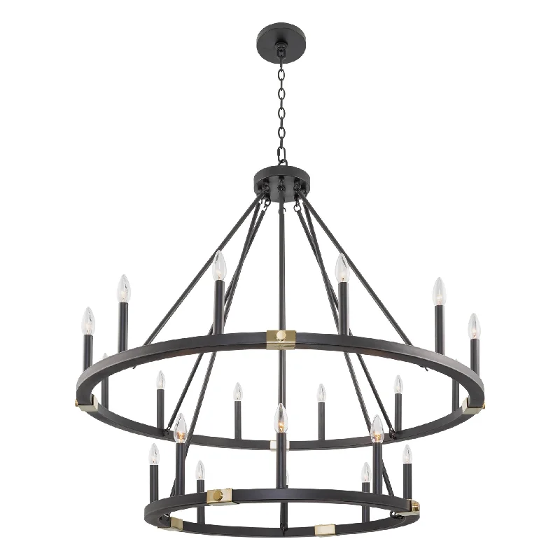 Industrial Lighting with High CRI (Color Rendering Index) for True Color PerceptionKira Home Jericho 41" 20-Light Large Industrial Rustic Farmhouse 2-tier Wagon Wheel Chandelier, Round Kitchen Island Light, Cool Brass + Black Finish Industrial Lighting with High CRI (Color Rendering Index) for True Color PerceptionKira Home Jericho 41" 20-Light Large Industrial Rustic Farmhouse 2-tier Wagon Wheel Chandelier, Round Kitchen Island Light, Cool Brass + Black Finish
