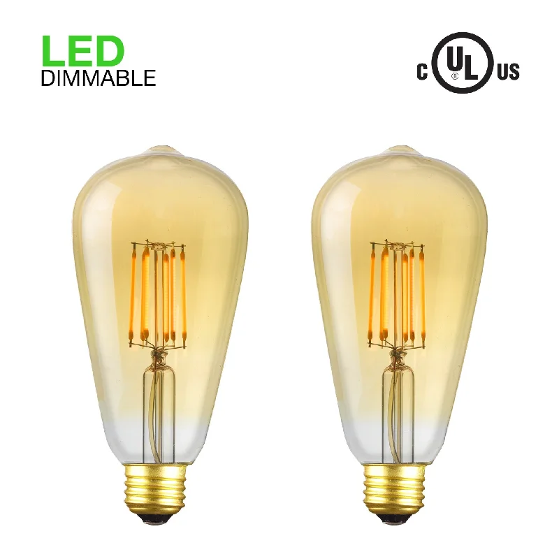 Dimmable Industrial Lighting for Ambiance ControlRevel LED 6.5W Dimmable Vintage Filament Edison Light Bulb (50W replacement), Extra Warm White 2200K 600LM, ST21 Antique Shape, 2-Pack Dimmable Industrial Lighting for Ambiance ControlRevel LED 6.5W Dimmable Vintage Filament Edison Light Bulb (50W replacement), Extra Warm White 2200K 600LM, ST21 Antique Shape, 2-Pack