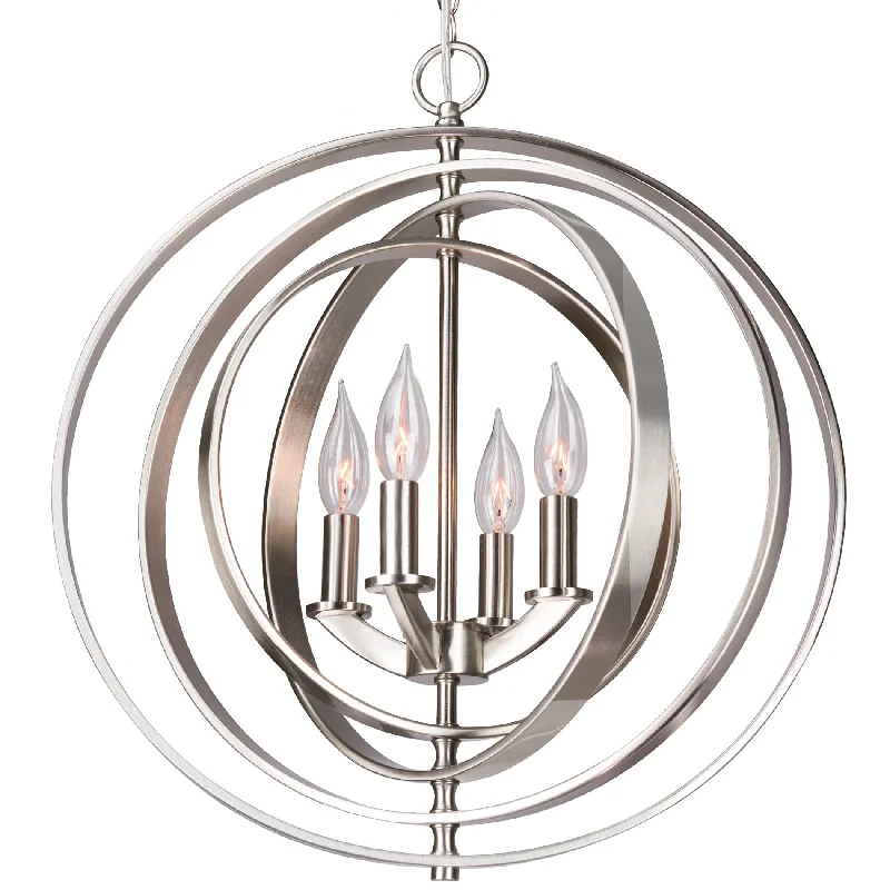 Dimmable Industrial Lighting for Ambiance ControlKira Home Orbits 18" 4-Light Modern Sphere/Orb Chandelier, Brushed Nickel Finish Dimmable Industrial Lighting for Ambiance ControlKira Home Orbits 18" 4-Light Modern Sphere/Orb Chandelier, Brushed Nickel Finish