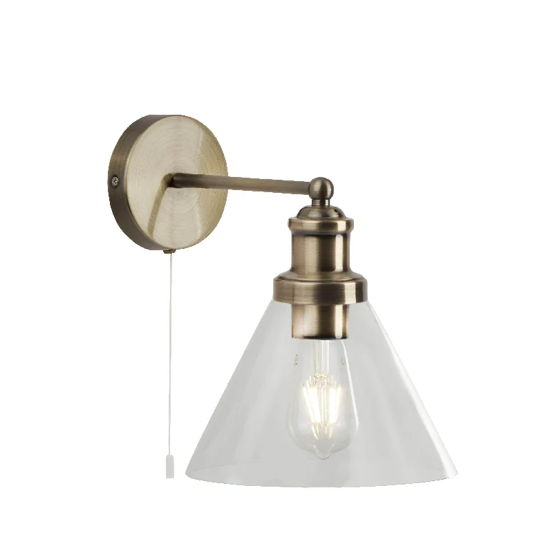 Contemporary track lighting in black finishceramic wall lamps with hand - painted designs for an artistic touchPyramid Wall Light - Brass, Clear Glass Shade