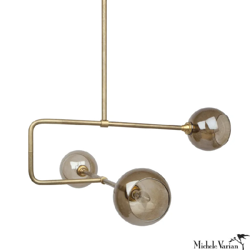 Industrial Exit Sign Lighting for Quick EvacuationBrass and Glass Globe Triple Circuit Pendant Light Industrial Exit Sign Lighting for Quick EvacuationBrass and Glass Globe Triple Circuit Pendant Light