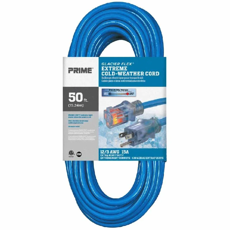 Industrial Lighting for Chemical Plants50 ft. 12/3 SJTW Glacier Flex Extreme Cold Weather Extension Cord w/Power Indicator Light Blue Industrial Lighting for Chemical Plants50 ft. 12/3 SJTW Glacier Flex Extreme Cold Weather Extension Cord w/Power Indicator Light Blue
