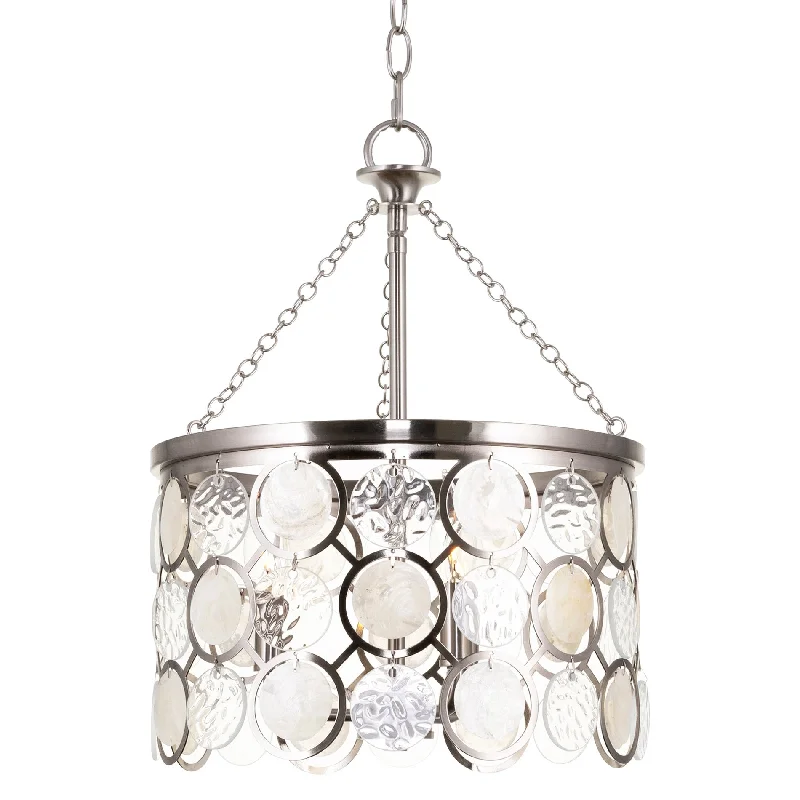 Dust - Resistant Industrial Lighting for Dirty WorkspacesKira Home Estelle 13.5" Modern Chic 3-Light Crystal Pendant Chandelier, Wavy Glass + Capiz Shell Accents, Brushed Nickel Finish Dust - Resistant Industrial Lighting for Dirty WorkspacesKira Home Estelle 13.5" Modern Chic 3-Light Crystal Pendant Chandelier, Wavy Glass + Capiz Shell Accents, Brushed Nickel Finish