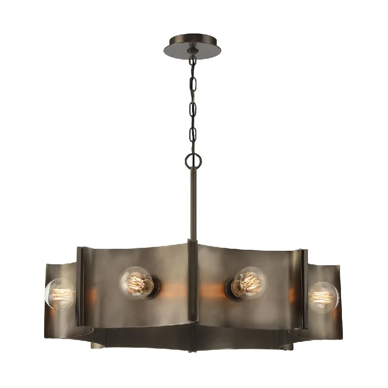 Industrial Emergency Lighting for Safety in FactoriesMetallo 30 in. 8 Lights Chandelier Vintage Nickel Finish Industrial Emergency Lighting for Safety in FactoriesMetallo 30 in. 8 Lights Chandelier Vintage Nickel Finish
