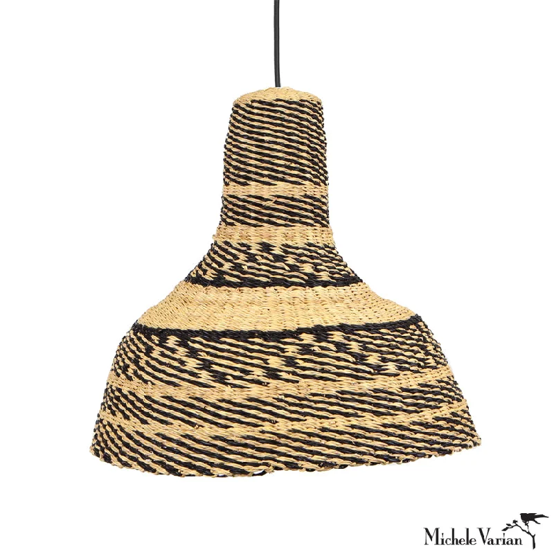 Industrial Lighting for Electronics ManufacturingPatterned Natural Black Woven Grass Pendant Light Industrial Lighting for Electronics ManufacturingPatterned Natural Black Woven Grass Pendant Light