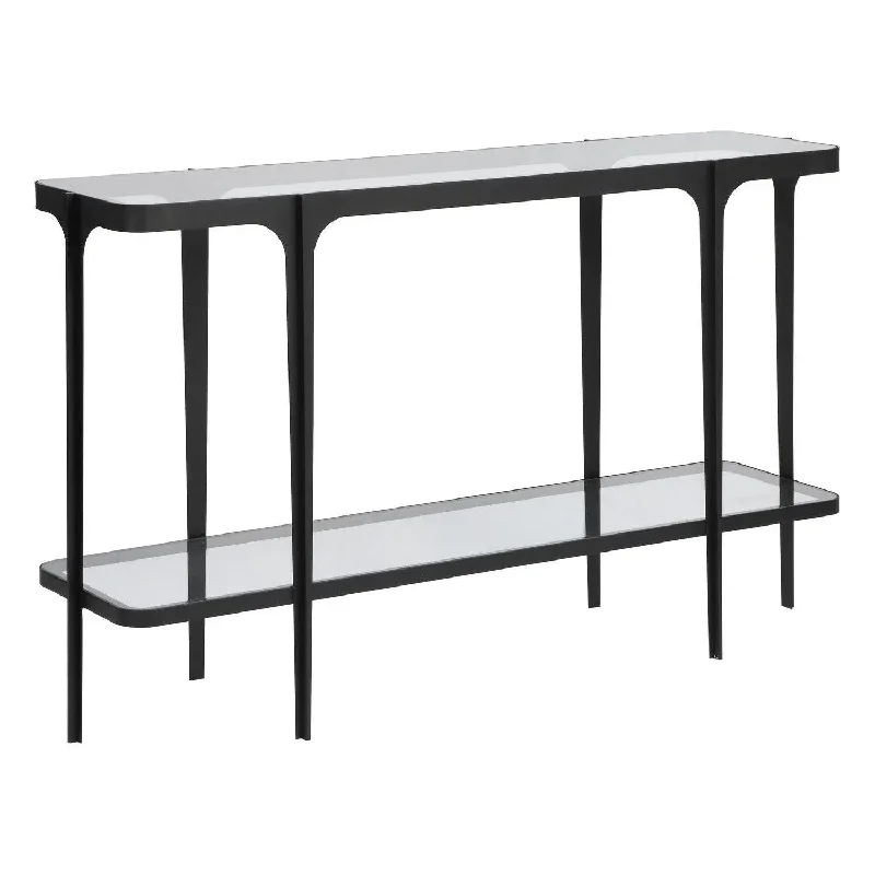 Track lighting with clear glass shadesAtchison Console Table