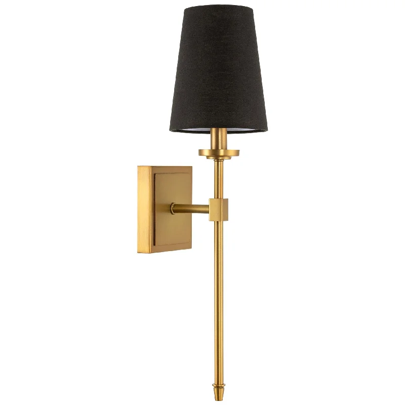 Corrosion - Resistant Industrial Lighting for Coastal FactoriesKira Home Torche 20" Modern Wall Sconce/Wall Light + Black Linen Shade, Warm Brass Finish Corrosion - Resistant Industrial Lighting for Coastal FactoriesKira Home Torche 20" Modern Wall Sconce/Wall Light + Black Linen Shade, Warm Brass Finish