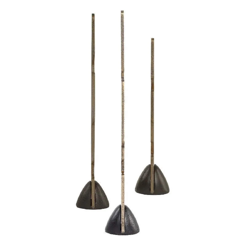Track lighting for accentuating artworksGeometric Echoes Sculptures Set/3