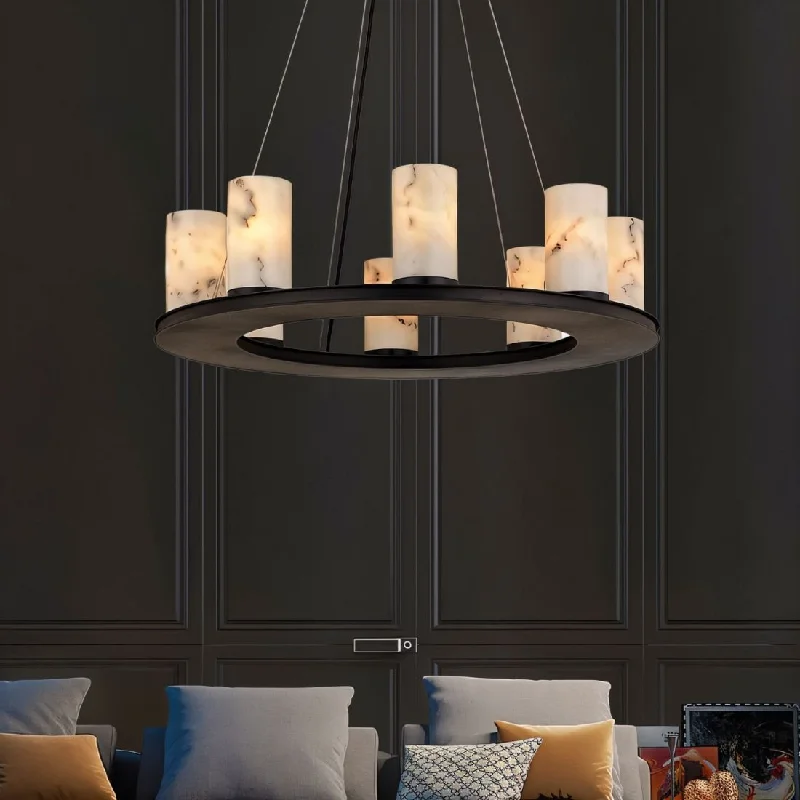 Chandeliers with Clear Crystal for a Sparkling EffectChandeliers with Clear Crystal for a Sparkling EffectCentrum Round Alabaster Chandelier