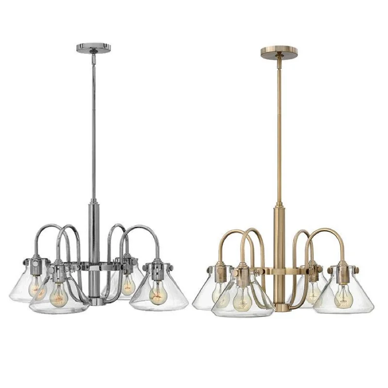 Mid - Century Modern Chandeliers for Vintage AppealMid - Century Modern Chandeliers for Vintage AppealCongress 4Lt Clear Glass Chandelier E27 in Brushed Caramel and Chrome Elstead Lighting - ELS.HK-CONGRESS4-A Mid - Century Modern Chandeliers for Vintage AppealMid - Century Modern Chandeliers for Vintage AppealCongress 4Lt Clear Glass Chandelier E27 in Brushed Caramel and Chrome Elstead Lighting - ELS.HK-CONGRESS4-A