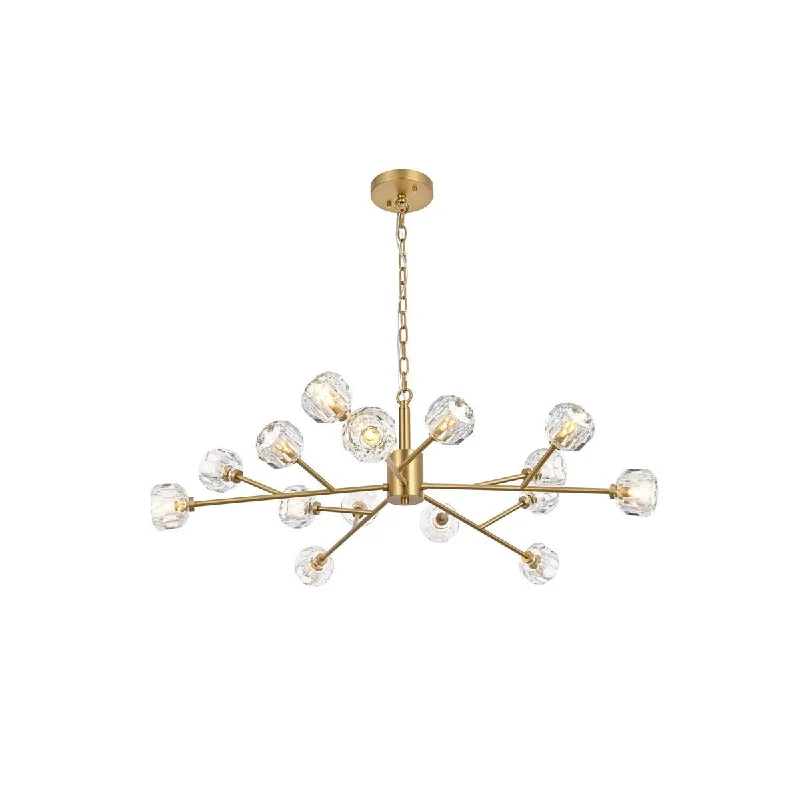 Chandeliers with Frosted Glass for a Softer Light DiffusionChandeliers with Frosted Glass for a Softer Light DiffusionElegant Graham 3509D42G Pendant Light - Gold And Clear Chandeliers with Frosted Glass for a Softer Light DiffusionChandeliers with Frosted Glass for a Softer Light DiffusionElegant Graham 3509D42G Pendant Light - Gold And Clear
