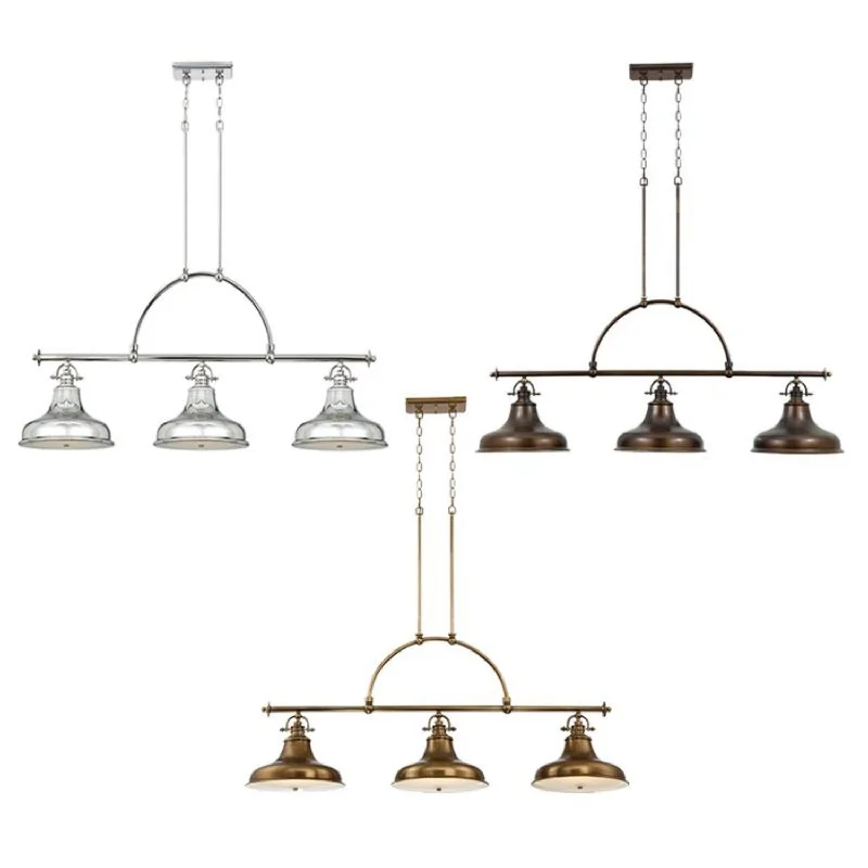 Chandeliers with Adjustable Height for Custom InstallationChandeliers with Adjustable Height for Custom InstallationEmery Island Chandelier 3lt E27 in Silver/Bronze/Brass Elstead Lighting - ELS.QZ-EMERY3P Chandeliers with Adjustable Height for Custom InstallationChandeliers with Adjustable Height for Custom InstallationEmery Island Chandelier 3lt E27 in Silver/Bronze/Brass Elstead Lighting - ELS.QZ-EMERY3P